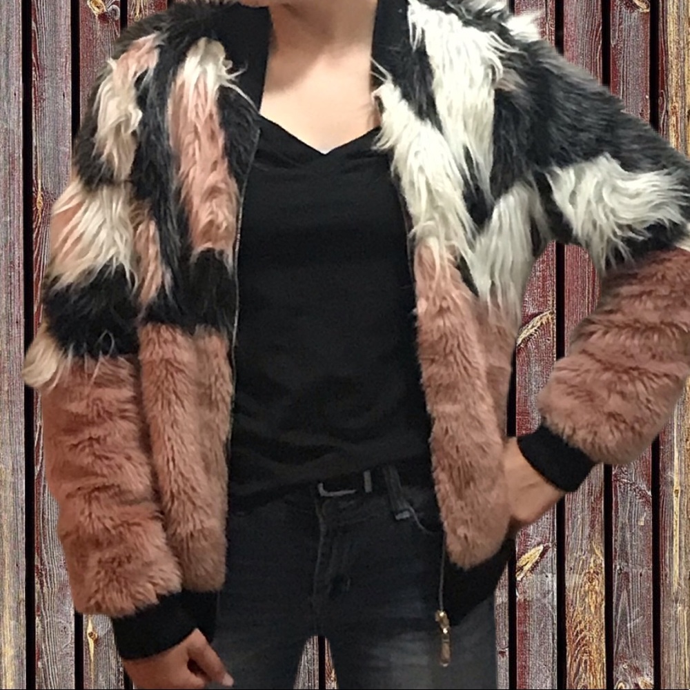 Faux fur jacket